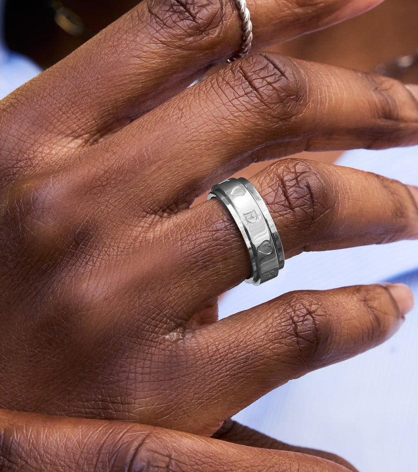 Custom Stamped Fidget Ring (Silver)