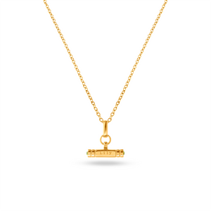 Mini Custom Stamped T-Bar Necklace (Gold)
