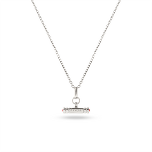 Mini Custom Stamped T-Bar Necklace (Silver)