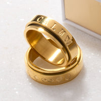 Custom Stamped Name Fidget Ring (Gold)