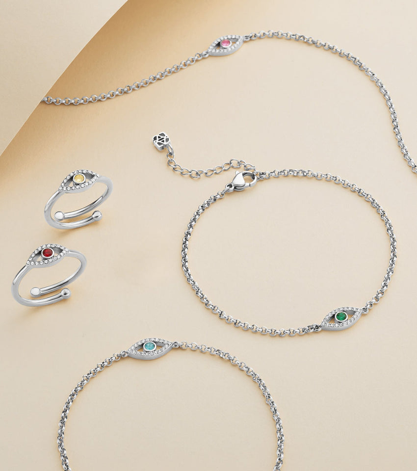 Custom Evil Eye Necklace (Silver)