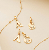 Retro Initial Necklace (Gold)