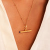 Custom Stamped T-Bar Necklace (Gold)