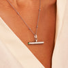 Custom Stamped T-Bar Necklace (Silver)