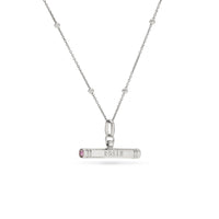 Custom Stamped T-Bar Necklace (Silver)