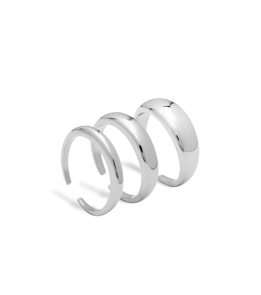 Domed Ring Stack (Silver)