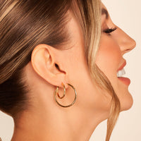 Hammered Hoop Earrings Bundle (Gold)