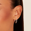 Beam Pavé Hoop Earring (Silver)