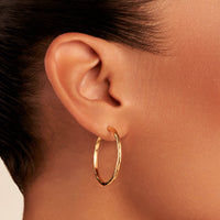 Large Hammered Hoop Earring (Gold)