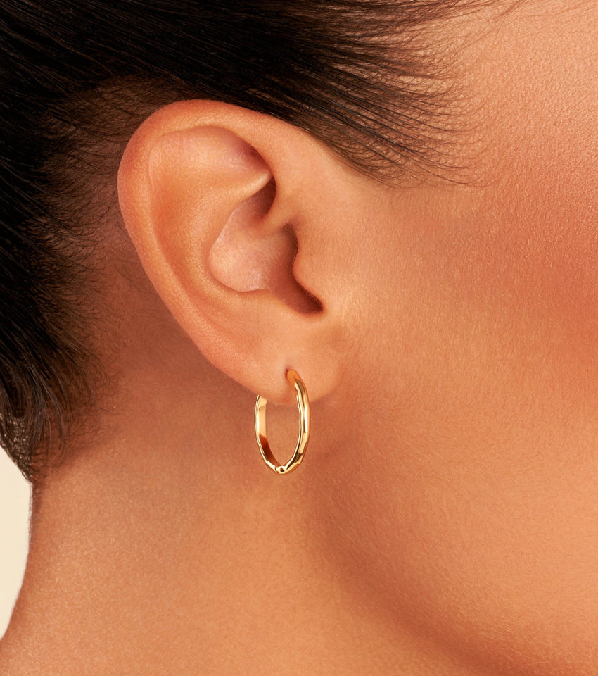 Hammered Hoop Earring (Gold)