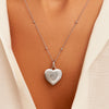 Uniquely Yours Fingerprint Heart Necklace (Silver)