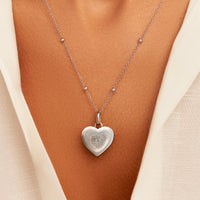 Uniquely Yours Fingerprint Heart Necklace (Silver)