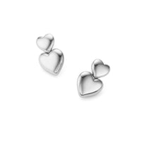 Double Heart Earrings (Silver)