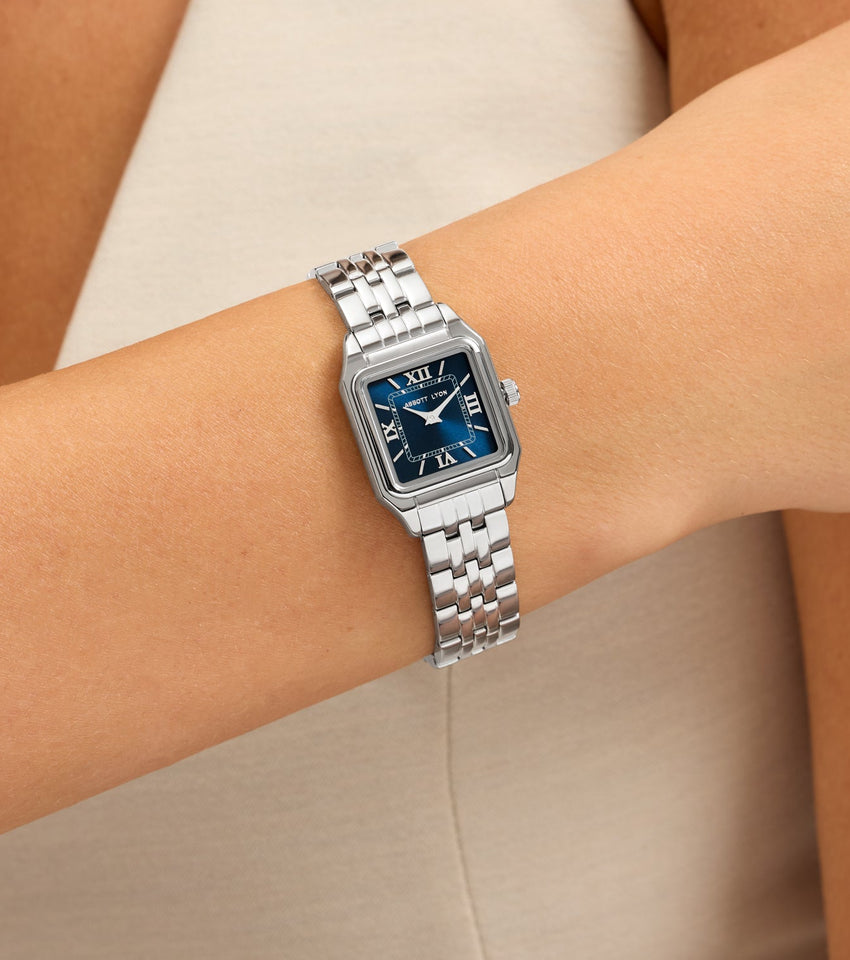 Essence 23mm Navy Watch (Silver)