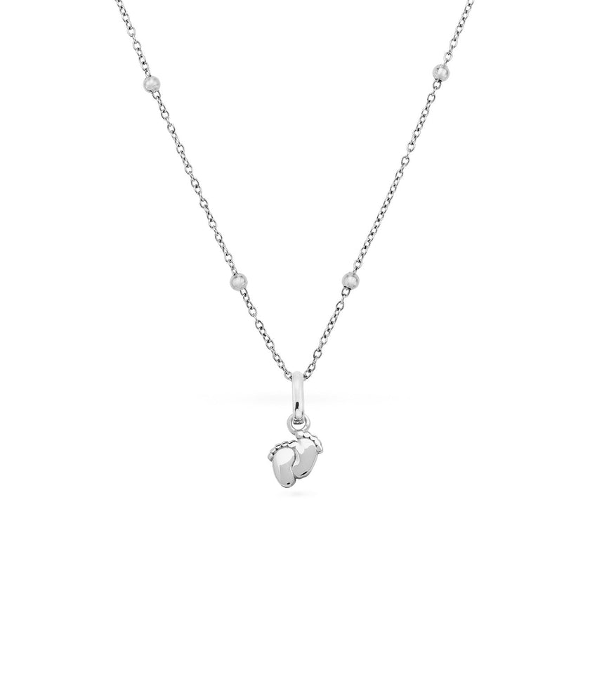 Baby Feet Necklace (Silver)