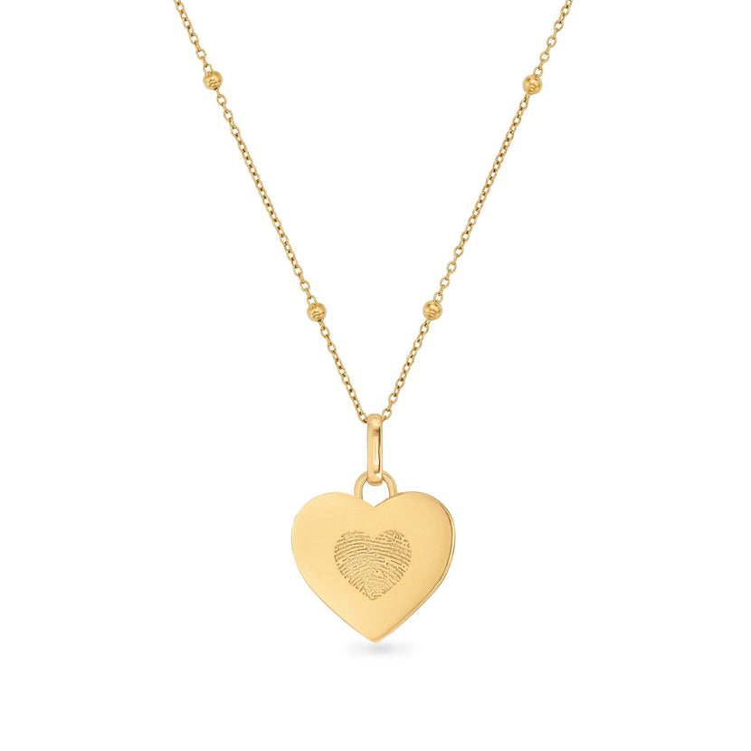 Uniquely Yours Fingerprint Heart Necklace - Single Fingerprint (Gift Version)