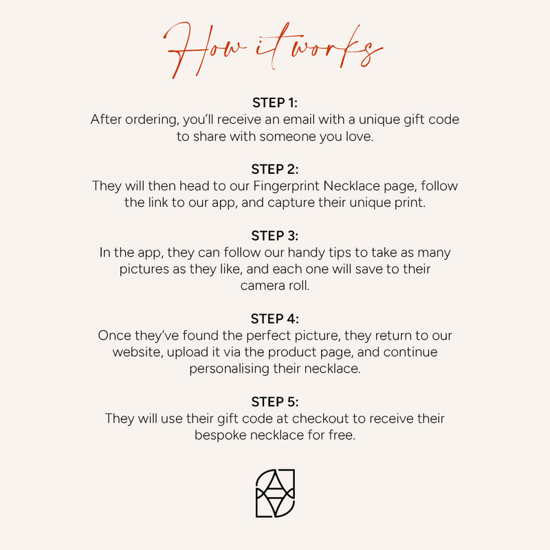 Uniquely Yours Fingerprint Heart Necklace - Single Fingerprint (Gift Version)