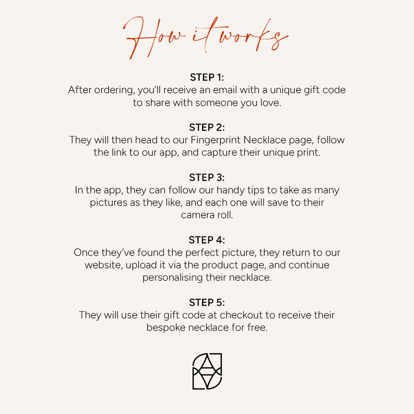 Uniquely Yours Fingerprint Heart Necklace - Single Fingerprint (Gift Version)