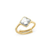 Faceted Birthstone Clover Ring (Gold)