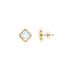 Faceted Birthstone Clover Stud Earrings (Gold)