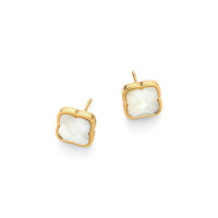 Faceted Birthstone Clover Ring & Earrings Bundle (Gold)