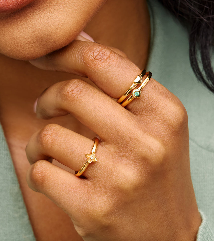 Fine Molten Organic Birthstone Ring (Gold)