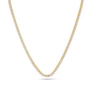 Fine Tennis Chain Necklace (Gold)