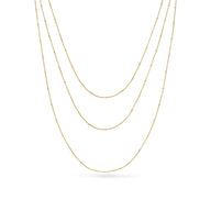 Fine Sphere Chain Layered Necklace Set (Gold)