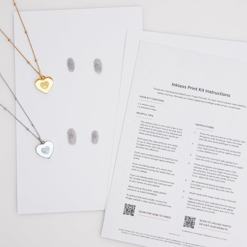 Uniquely Yours Fingerprint Heart Necklace (Gold)