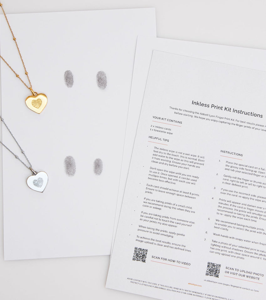 Uniquely Yours Fingerprint Heart Necklace Gift Set