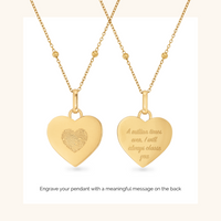 Uniquely Yours Fingerprint Heart Necklace (Gold)