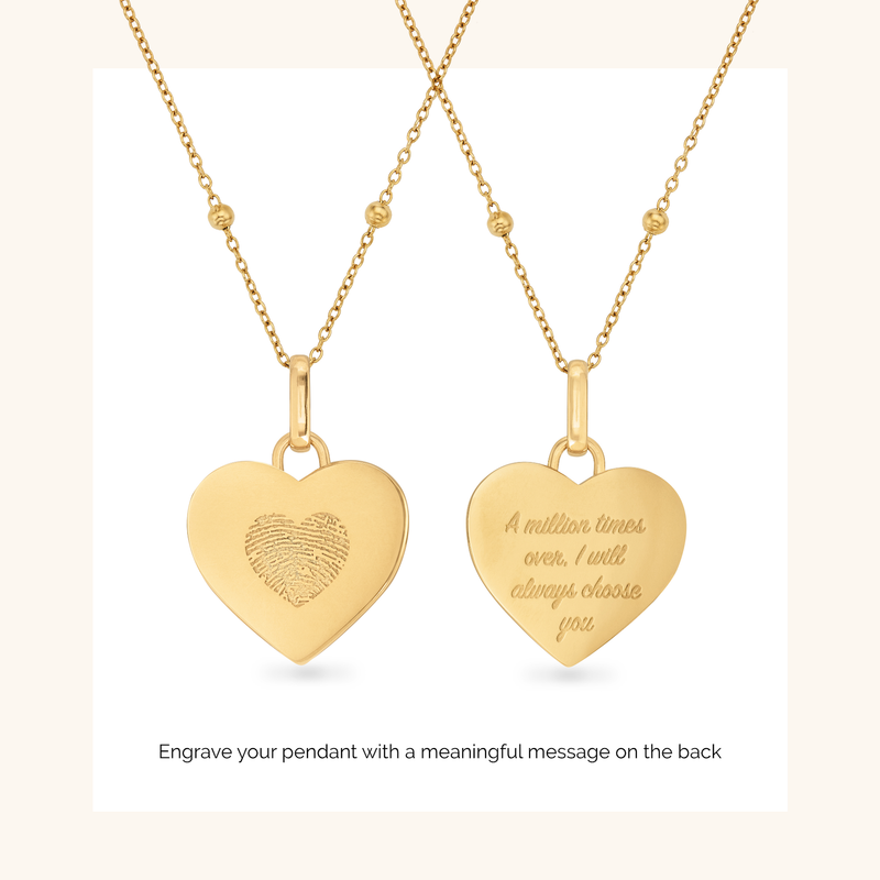 Uniquely Yours Fingerprint Heart Necklace Gift Set