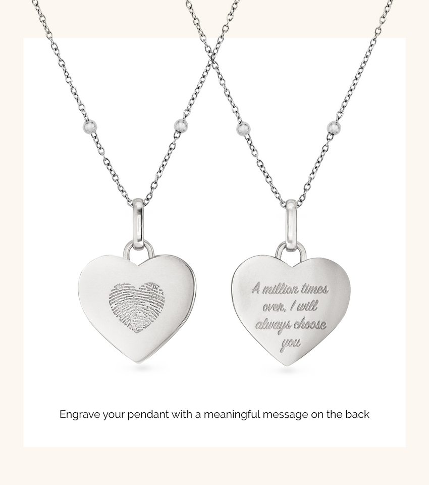 送料関税込【Abbott Lyon】Love Yourself Necklace☆国内発送♪ Uniquely Yours Fingerprint Heart Necklace (Silver)