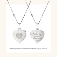 Uniquely Yours Fingerprint Heart Necklace (Silver)