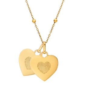 Uniquely Yours Fingerprint Heart Necklace - Two Fingerprints (Gift Version)