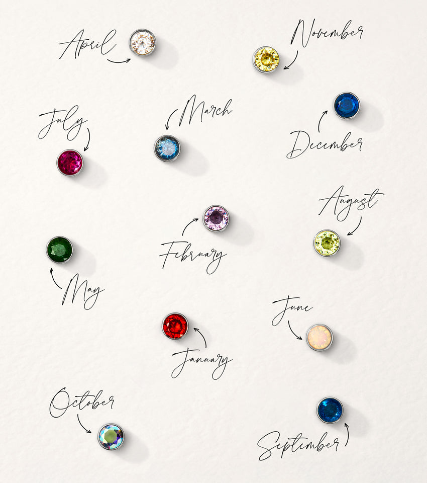 Floating Birthstone Locket Necklace (Silver)