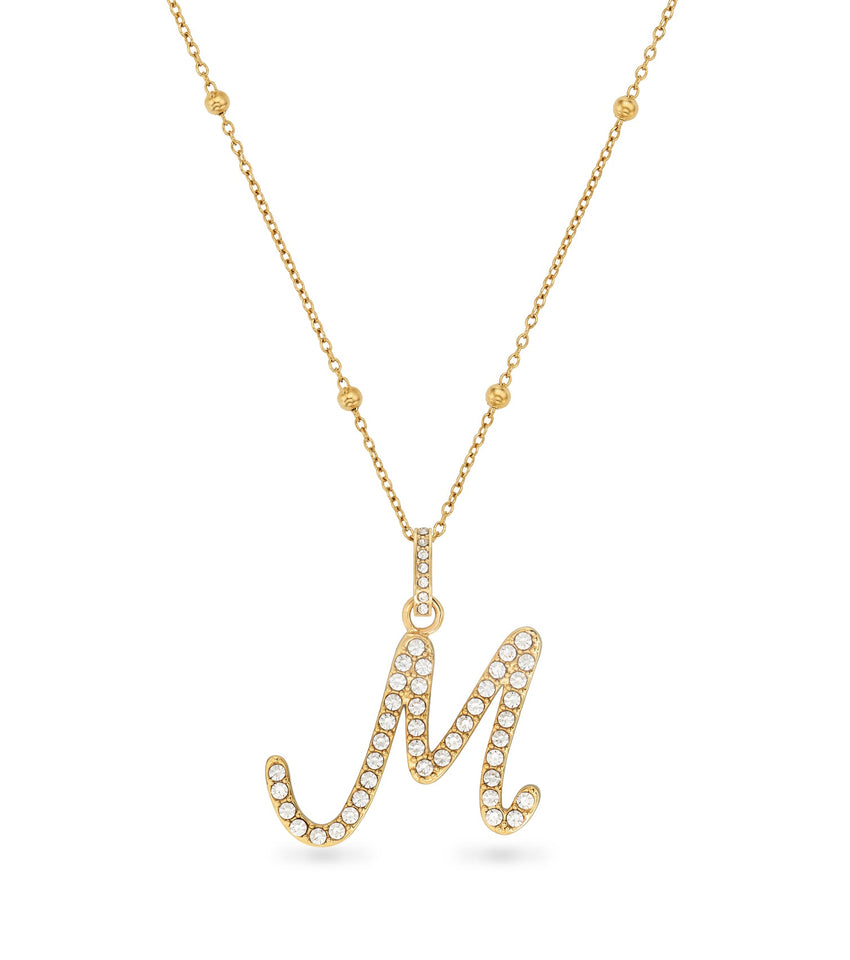 Pavé Initial Necklace (Gold)