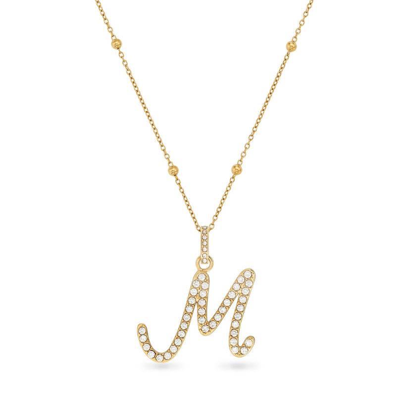Pavé Initial Necklace (Gold)