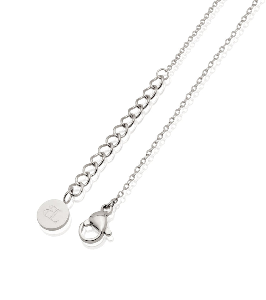 Retro Initial Necklace (Silver)