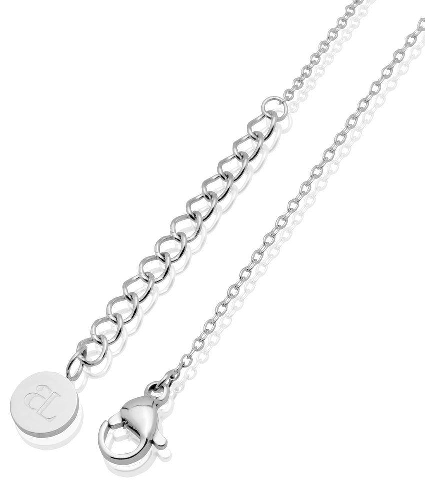 Mini Heart Birthstone Pendant Necklace (Silver)