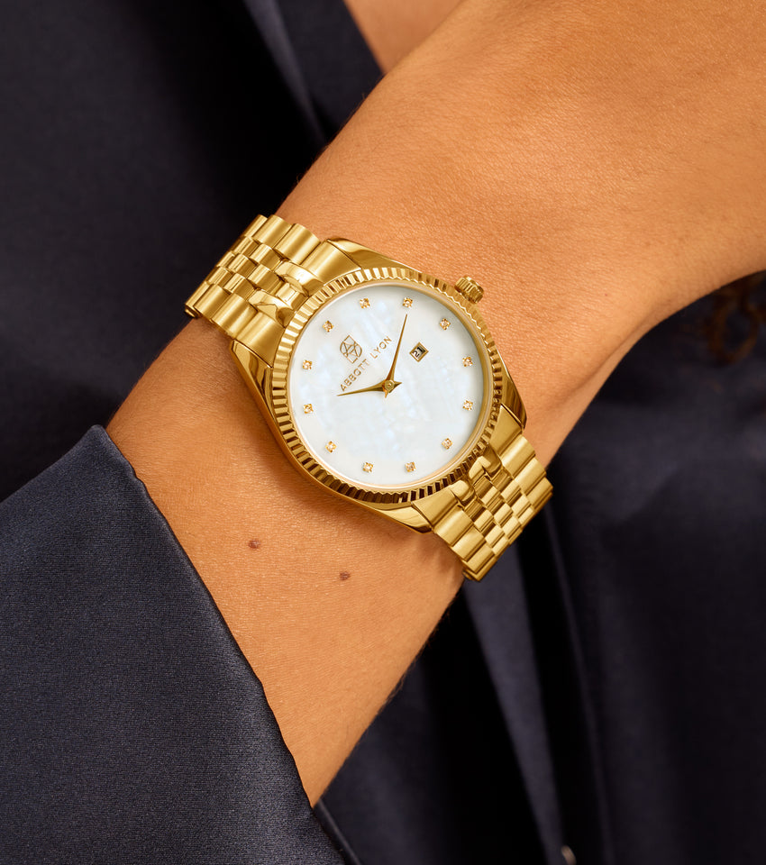 Gold Pearl Link Belgravia 36 Watch