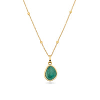 Jade Stone Necklace (Gold)