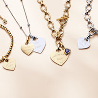 Heart Token Oval Necklace (Gold)