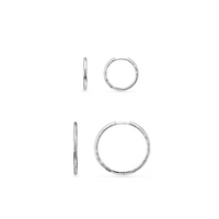 Hammered Hoop Earrings Bundle (Silver)