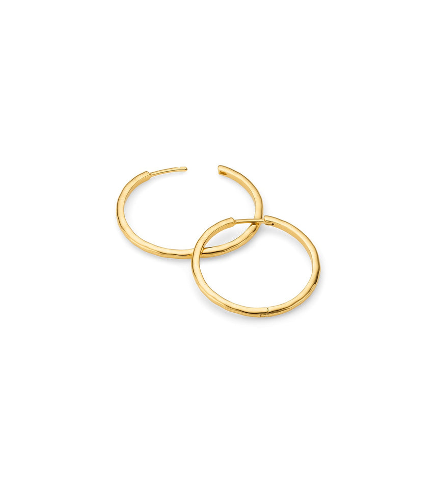 Large Hammered Hoop Earring (Gold)
