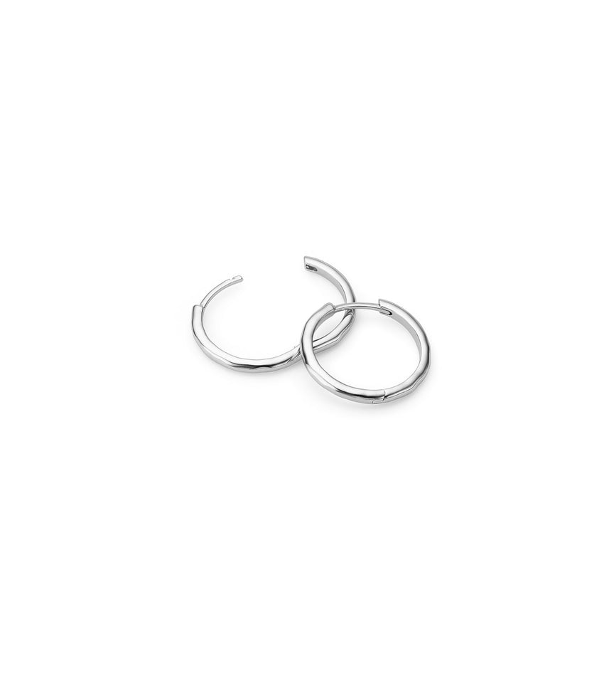 Hammered Hoop Earring (Silver)
