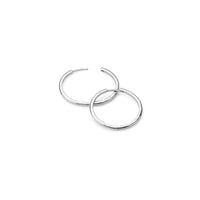 Large Hammered Hoop Earring (Silver)