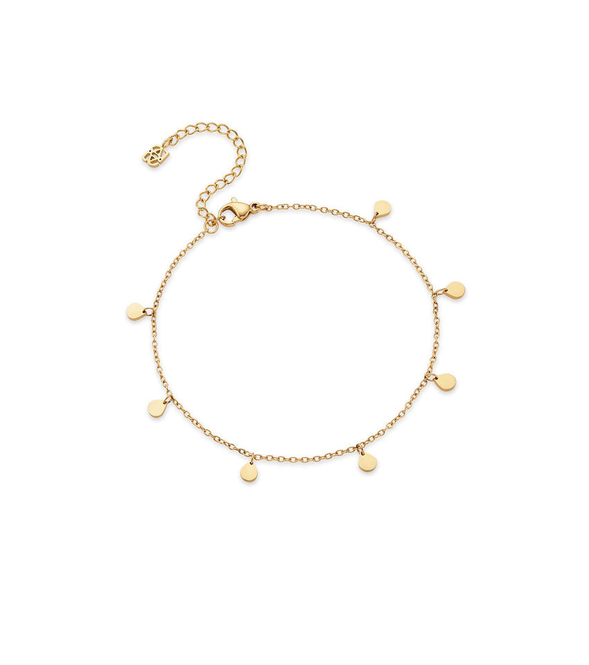 Hanging Disc Anklet (Gold)