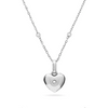 Heart Photo Locket Sphere Necklace (Silver)