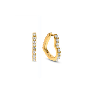 Pavé Heart Hoops (Gold)
